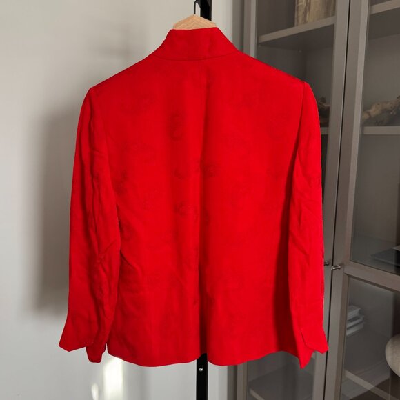 Zadig & Voltaire Verys Jac Blazer NEW Jacquard Red Paisley Design Jacket Medium - Picture 4 of 8